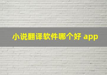 小说翻译软件哪个好 app